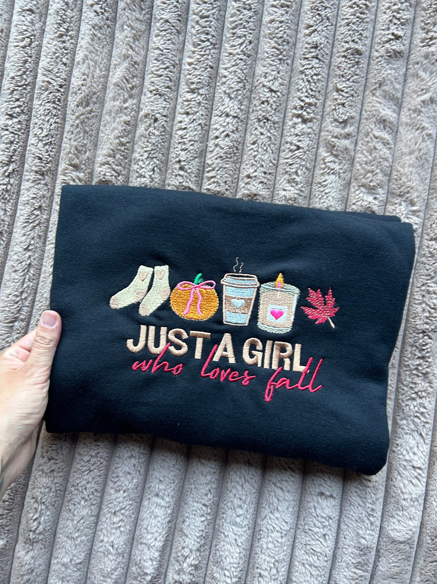 Sweat-shirt brodés fall girl