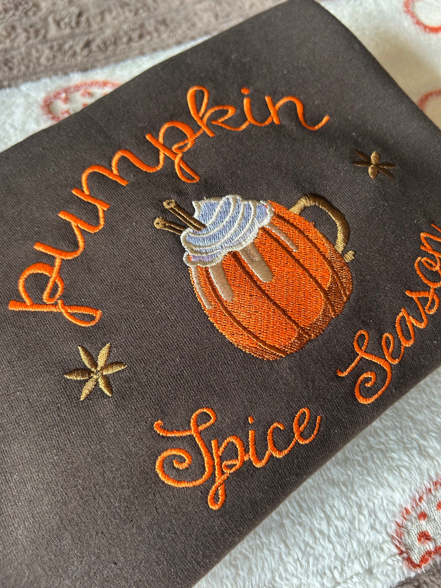 Sweat-shirt molletonné oversize – Pumpkin Spice Latte