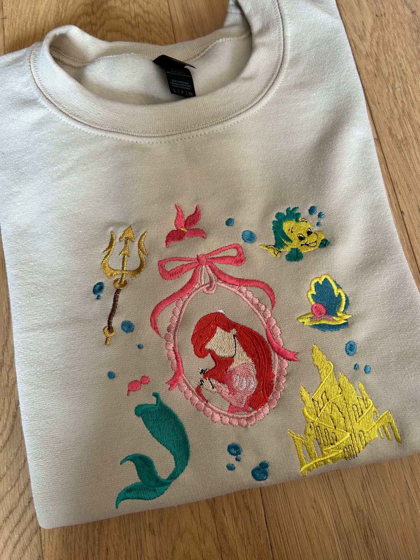 Sweat-shirt molletonné et oversize - univers la petite sirène