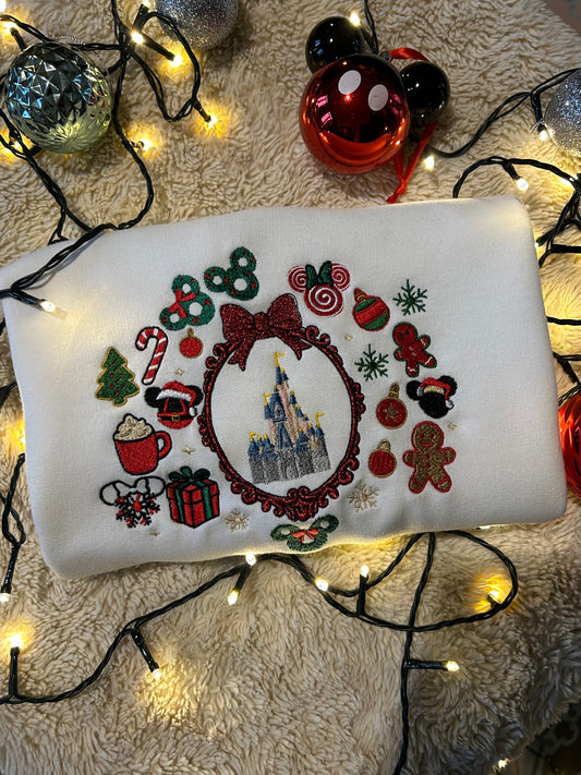 Sweat-shirt molletonné oversize – Château Féerique de Noël & Éléments Magiques