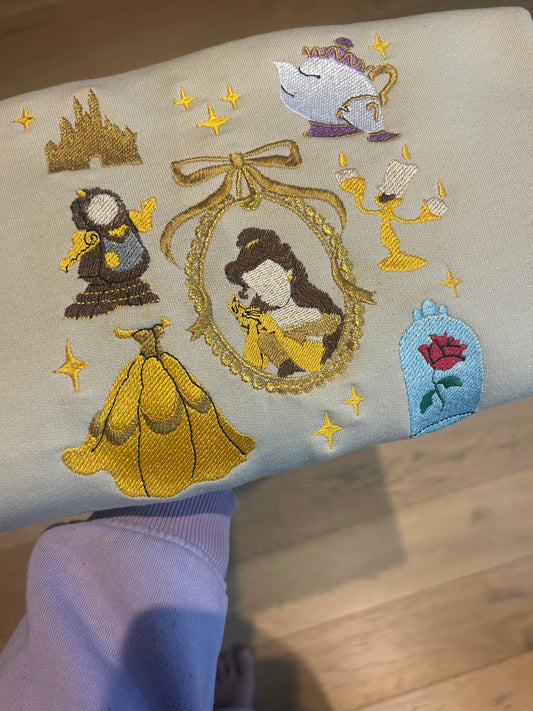 Sweat-shirt molletonné et oversize - univers la belle et la bête