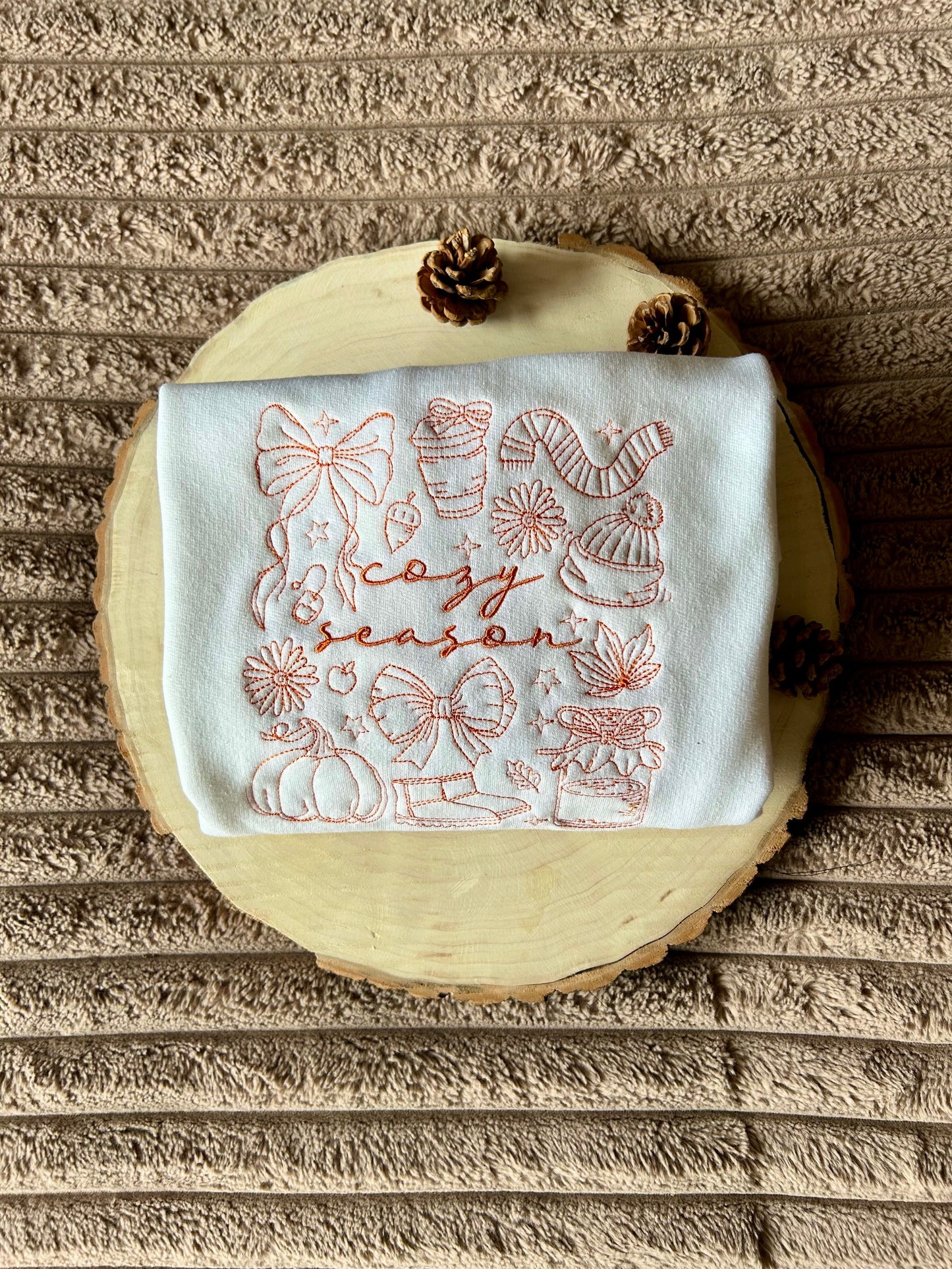 Sweat-shirt molletonné oversize – Cozy Season (Motif Automne)