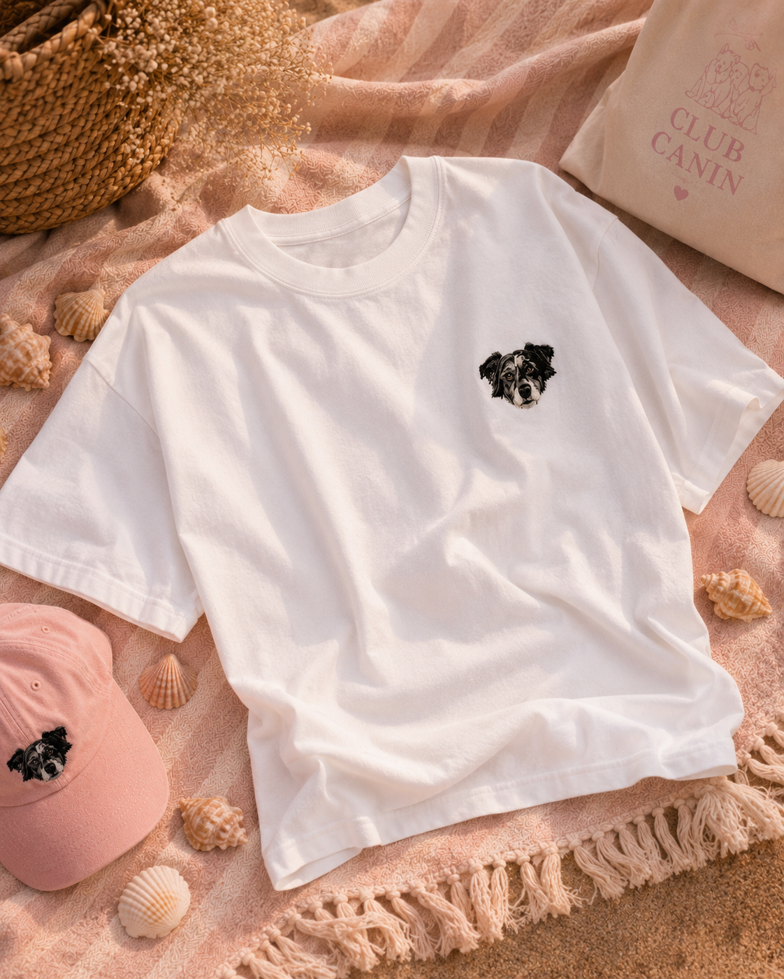 t-shirt brodé personnalisé – Portrait de votre chien