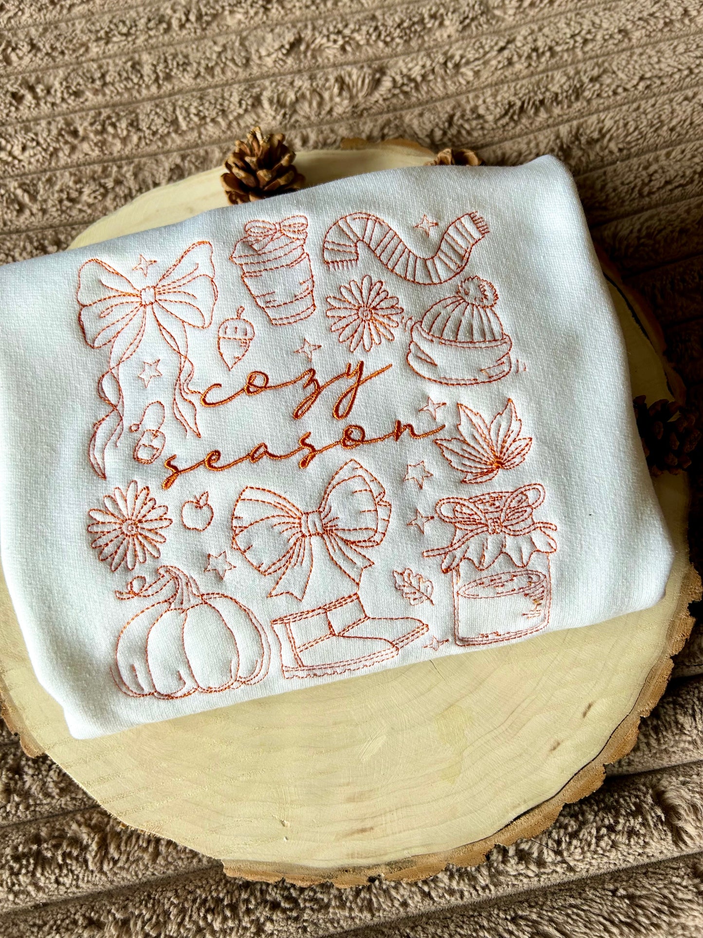 Sweat-shirt molletonné oversize – Cozy Season (Motif Automne)