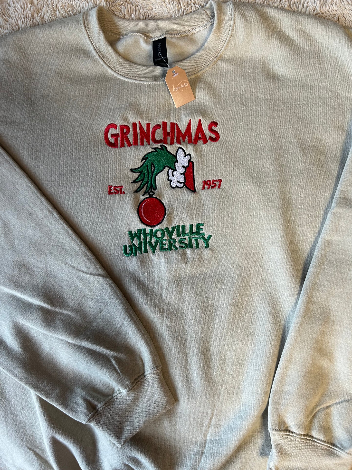 Sweat-shirt oversize – Main du Grinch avec boule Grinchmas Whoville