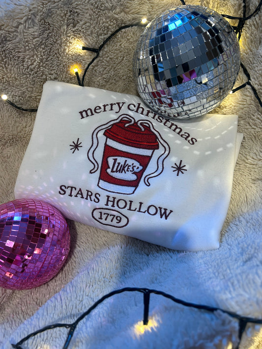 Sweat-shirt molletonné oversize – Merry Christmas Star Hollow – Coffee & Lights Style