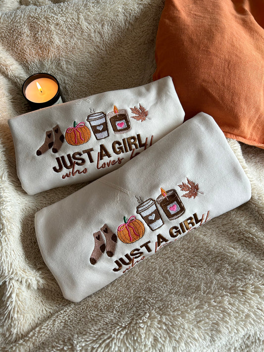 Sweat-shirt brodés fall girl