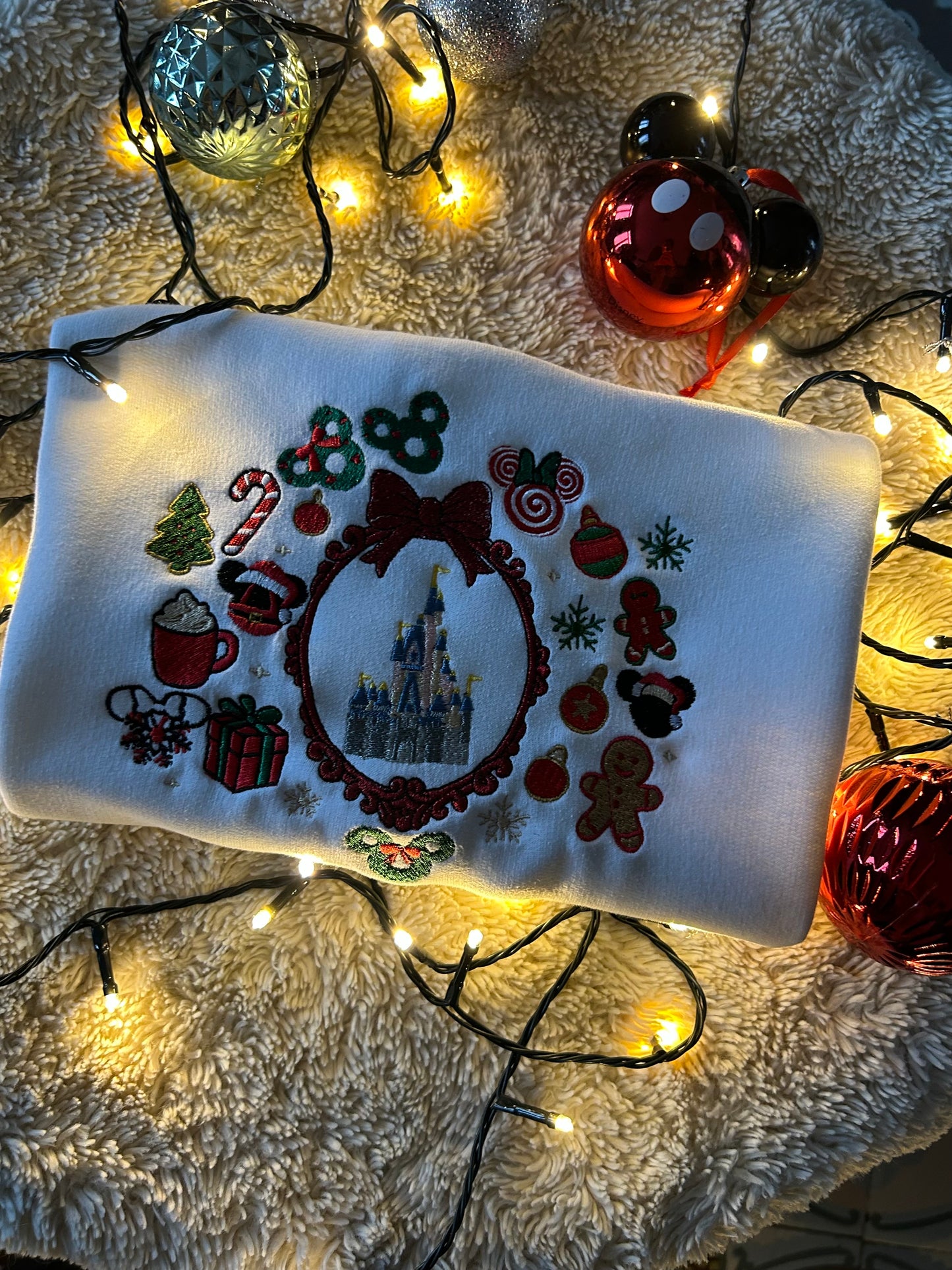 Sweat-shirt molletonné oversize – Château Féerique de Noël & Éléments Magiques